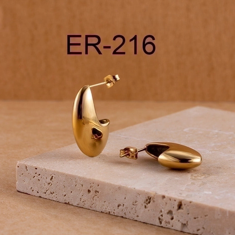 1 Pair Fashion Heart Shape Plating 304 Stainless Steel Drop Earrings Ear Studs