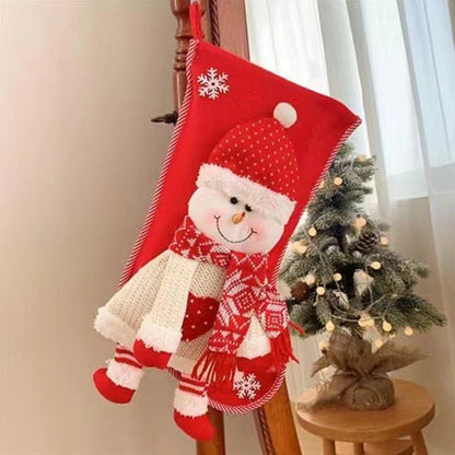 New Large Christmas Stockings Gift Bag Santa Claus Decorations Small Pendant Children's Christmas Tree Candy Bag Gift