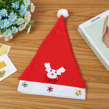 Creative Christmas Decorations Luminous Christmas Brushed Cloth Children's Hat Christmas Gift Cartoon Christmas Hat