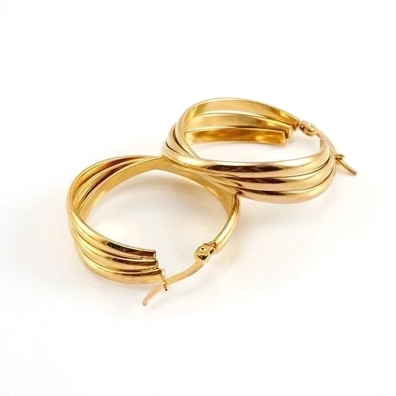 Fashion Geometric Plating 304 Stainless Steel 18K Gold Plated Stainless Steel Earrings
