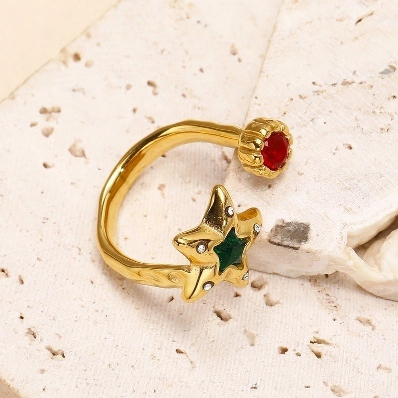 Titanium Steel Minimalist Star Open Rings