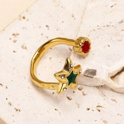 Titanium Steel Minimalist Star Open Rings