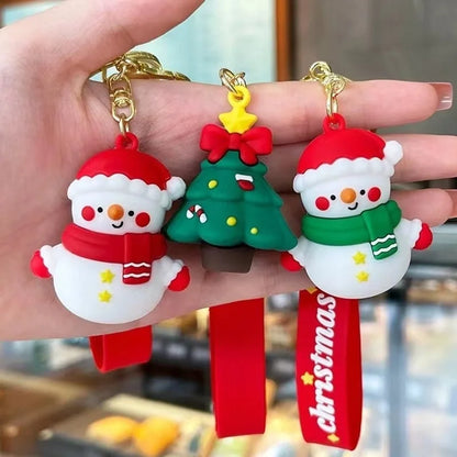 Cute Letter PVC Christmas Women's Keychain