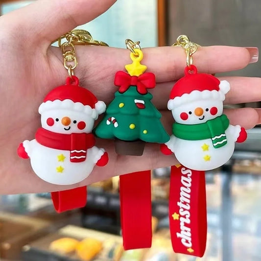 Cute Letter PVC Christmas Women's Keychain