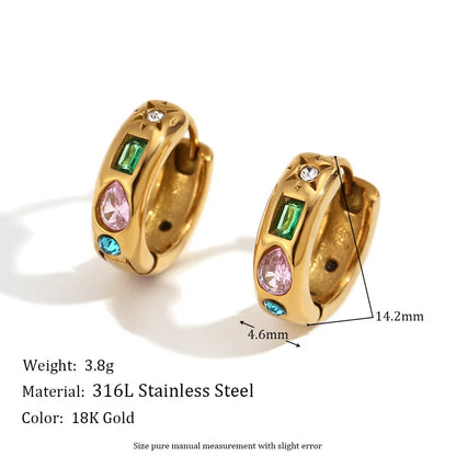 Fashion Circle Cloud Star Stainless Steel 18K Gold Plated Jewelry Sets