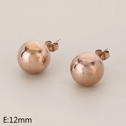 1 Pair Minimalist Round 304 Stainless Steel 18K Gold Plated Ear Studs