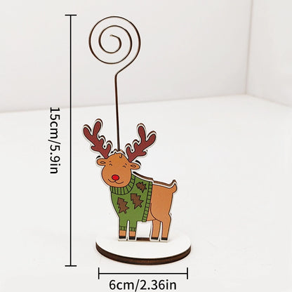 Christmas Cute Penguin Santa Claus Snowman Wood Holiday Office Home Ornaments Decorations Table Decoration