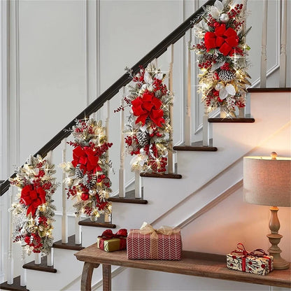 Christmas Decorations Stair Wreath Stair Decoration Hanging Ornaments Christmas Scene Layout