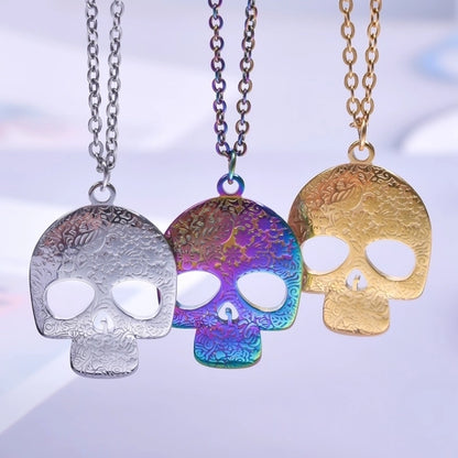 2 Pieces Minimalist Classic Style Skull 304 Stainless Steel Plating Pendant Necklace