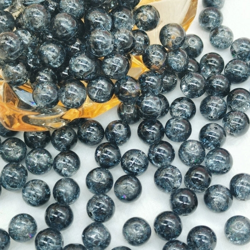 50 PCS/Package Diameter 10mm Diameter 8mm Glass Crackle Glass Beads Round Jewelry Accessories