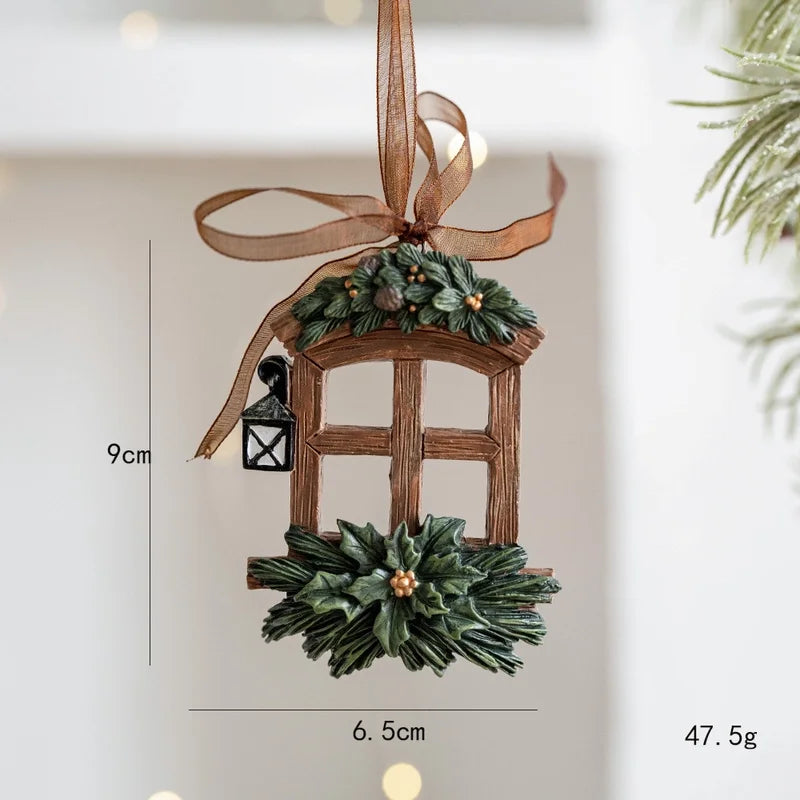 Christmas Elegant Minimalist Heart Shape Resin Holiday Banquet Travel Hanging Ornaments Decorations Hanging Ornaments