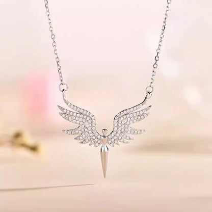 Angel Wings Titanium Steel Necklace Pendant Women's Collarbone Creative Wings Necklace Gift For Girlfriend Wife -3010