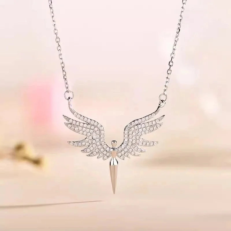 Angel Wings Titanium Steel Necklace Pendant Women's Collarbone Creative Wings Necklace Gift For Girlfriend Wife -3010