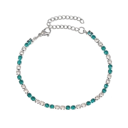 Modern Style Geometric Stainless Steel Handmade Inlay Artificial Gemstones Bracelets Necklace