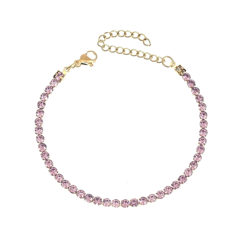 Modern Style Geometric Stainless Steel Handmade Inlay Artificial Gemstones Bracelets Necklace