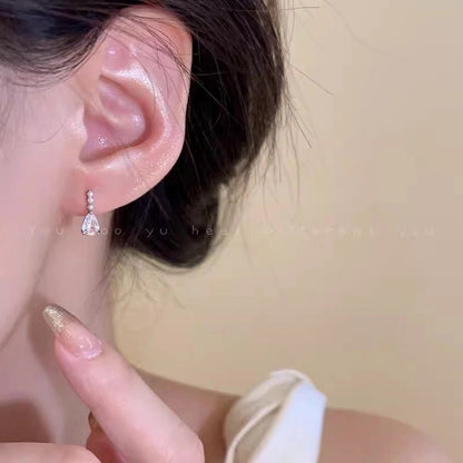 1 Pair Casual Minimalist Round Heart Shape Plating Inlay Copper Zircon Earrings