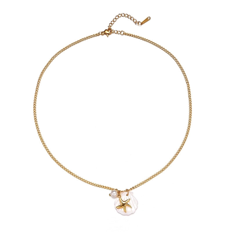 Titanium Steel Necklace Fashion Stainless Steel Necklace 18K Gold Non-Fading French Minority Retro Ladies