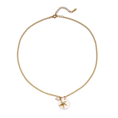 Titanium Steel Necklace Fashion Stainless Steel Necklace 18K Gold Non-Fading French Minority Retro Ladies