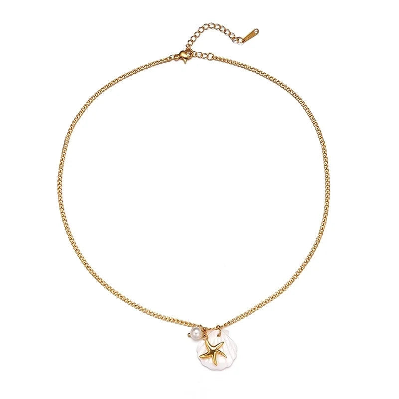 Titanium Steel Necklace Fashion Stainless Steel Necklace 18K Gold Non-Fading French Minority Retro Ladies