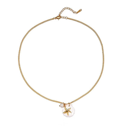 Titanium Steel Necklace Fashion Stainless Steel Necklace 18K Gold Non-Fading French Minority Retro Ladies