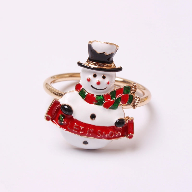Cute Christmas Tree Santa Claus Alloy Napkin Rings 1 Set Of 6