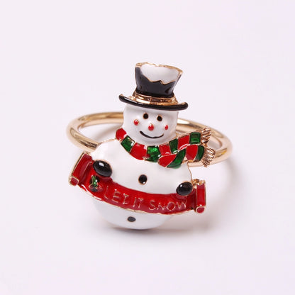 Cute Christmas Tree Santa Claus Alloy Napkin Rings 1 Set Of 6