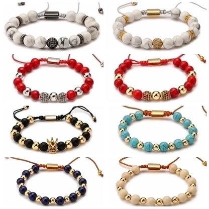 Retro Geometric Natural Stone Bracelets