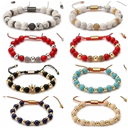 Retro Geometric Natural Stone Bracelets