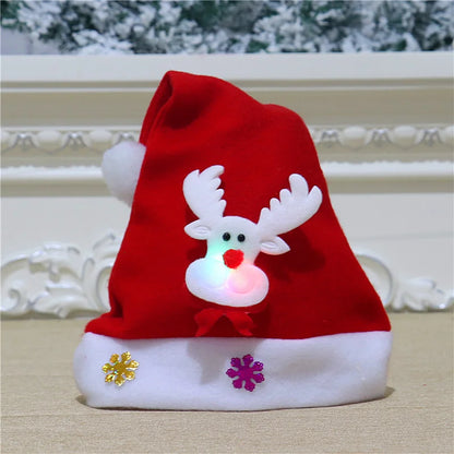 Christmas Hat For Kids Gift Christmas Hat For Adults And Children Cartoon Hat Elderly Snowman Hat Glowing Hat