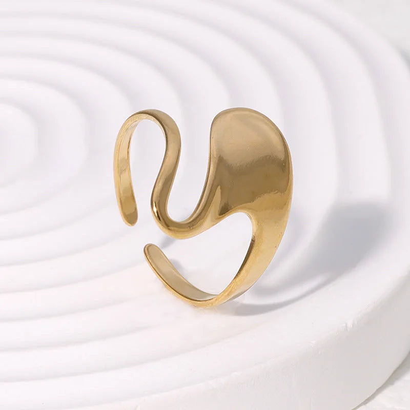 Minimalist Irregular Animal Chinese Zodiac Stainless Steel Electroplating Rings