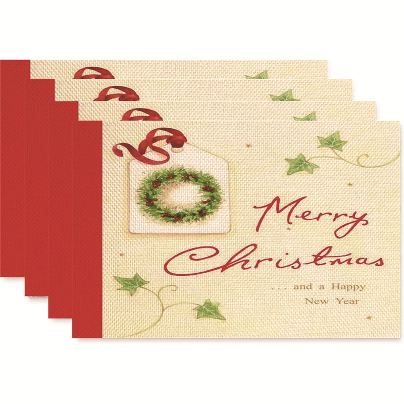 Christmas Nordic Style Christmas Tree Bow Knot Snowflake Linen Cotton And Linen Placemat