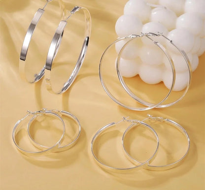 1 Pair Exaggerated Streetwear Solid Color Brass 14K Gold Plated Hoop Earrings