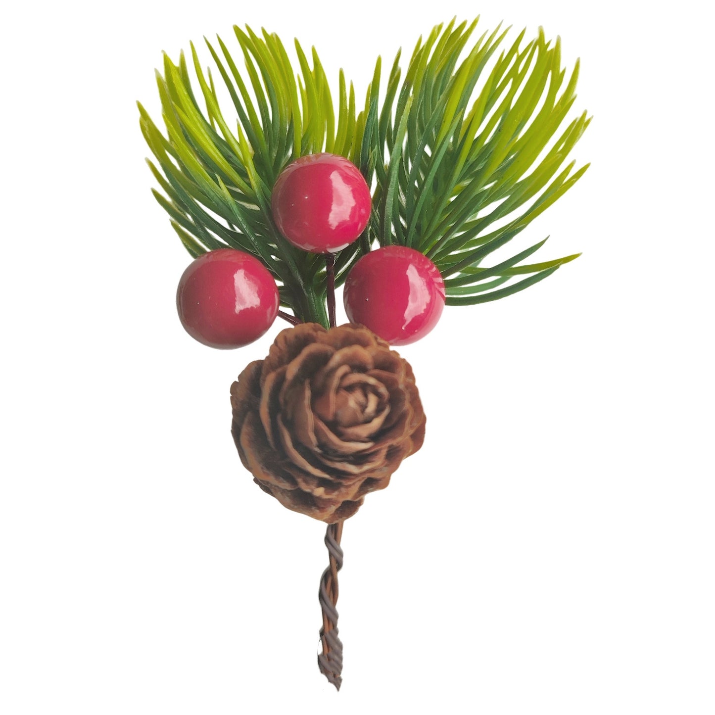 5 Pieces Pine Needle Mini Christmas Tree Accessories Gift Box Decoration Real Flowers Christmas Decoration Snow Powder Snowflake Pine Needle