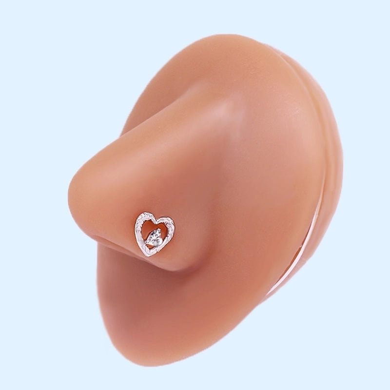 Minimalist Star Graffiti Flame Stainless Steel Epoxy Plating Inlay Artificial Rhinestones Zircon White Gold Plated Gold Plated Nose Studs