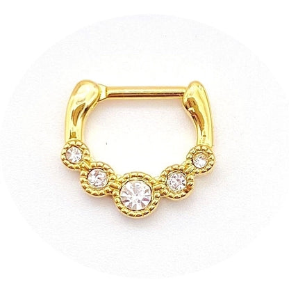 1 Piece Nose Rings & Studs Fashion Crown Skull Stainless Steel Plating Inlay Artificial Gemstones