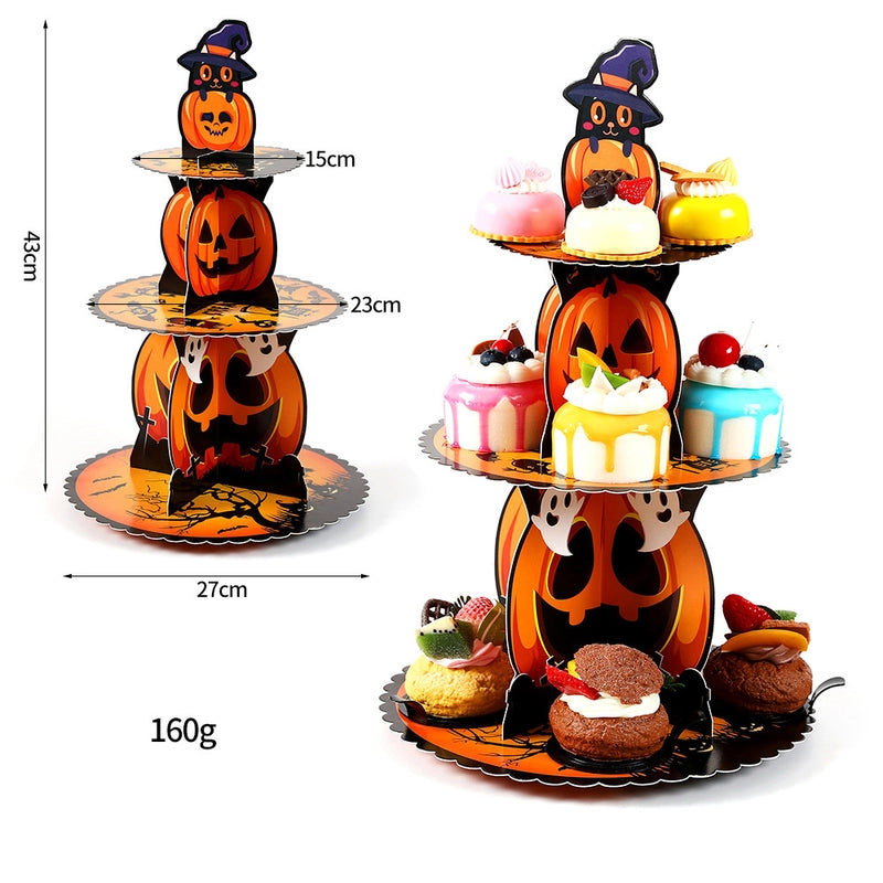 Halloween Christmas Minimalist Cool Style Pumpkin Santa Claus Elk Party Cake Stand