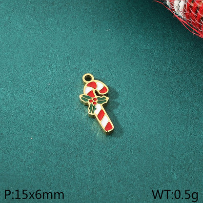 Christmas Elements Series Diy Accessories Stainless Steel Elk Santa Claus Snowflake Gloves Pendant