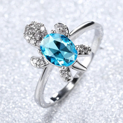 Minimalist Animal Copper Plating Inlay Artificial Gemstones Rings