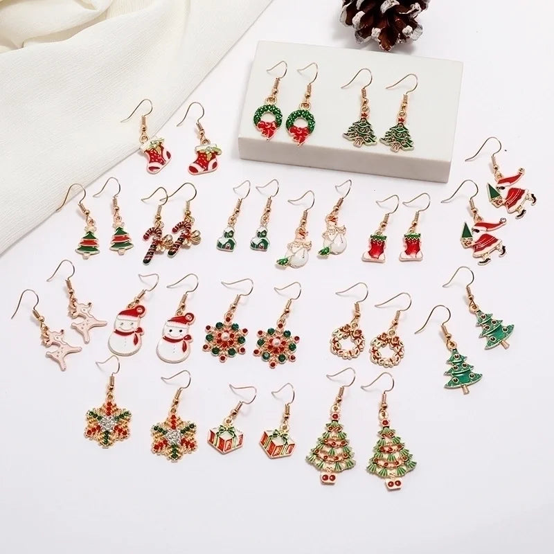 Fashion Christmas Tree Santa Claus Alloy Plating Women's Drop Earrings 1 Pair