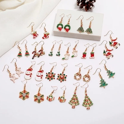 Fashion Christmas Tree Santa Claus Alloy Plating Women's Drop Earrings 1 Pair