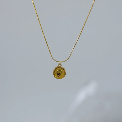 Vacation Marine Style Beach Tortoise Starfish Hippocampus 304 Stainless Steel 18K Gold Plated Pendant Necklace