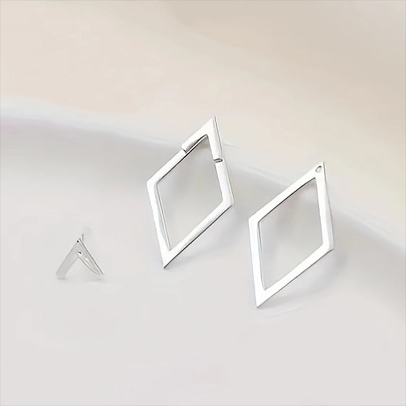 1 Pair Glam Luxurious Lady Rhombus 304 Stainless Steel 18K Gold Plated Ear Studs