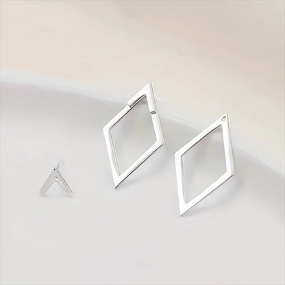 1 Pair Glam Luxurious Lady Rhombus 304 Stainless Steel 18K Gold Plated Ear Studs