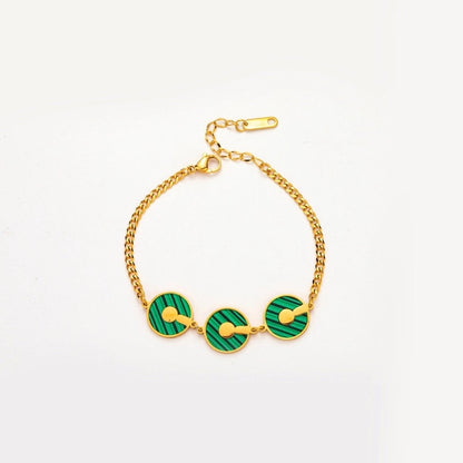 Minimalist Geometric Round Titanium Steel Fritillary Plating Inlay Bracelets Necklace