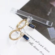 Minimalist Geometric Gold Plated 304 Stainless Steel Titanium Steel Glass 18K Gold Plated Earrings