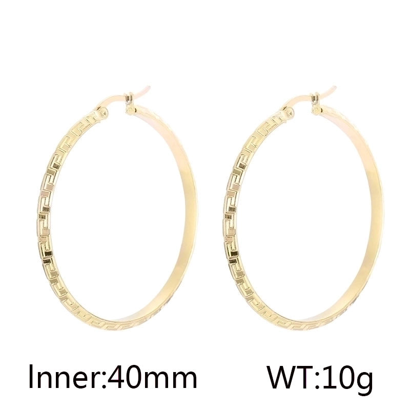 1 Pair Casual Minimalist Solid Color Plating Titanium Steel 18K Gold Plated Hoop Earrings
