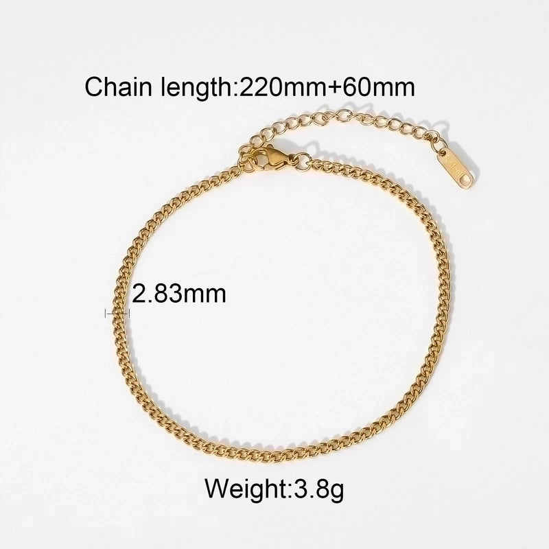 Minimalist Geometric 304 Stainless Steel Anklet Necklace In Bulk