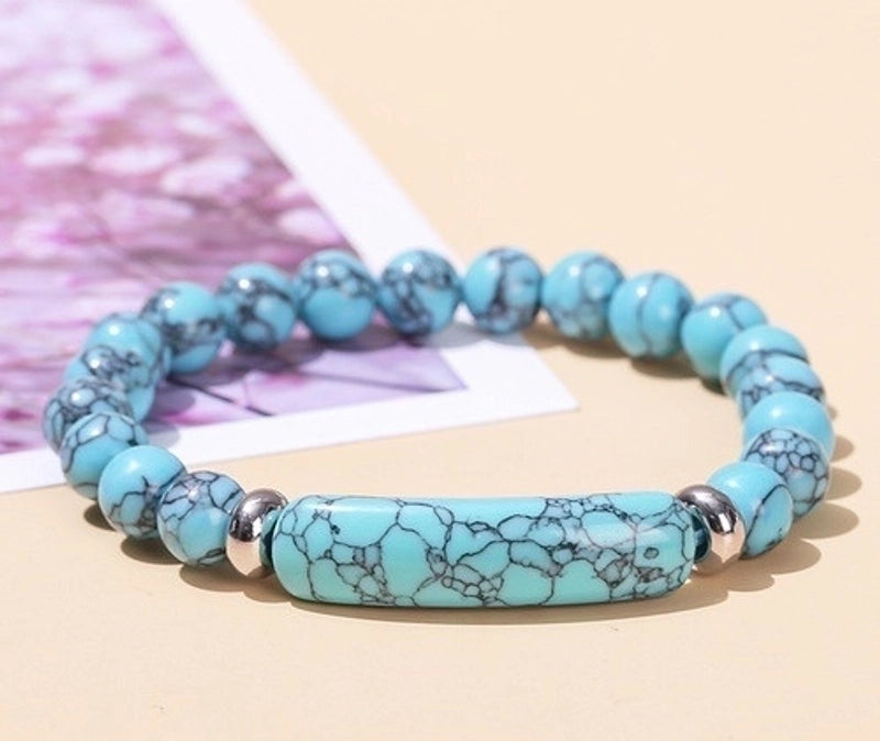 Minimalist Geometric Stainless Steel Natural Stone Polishing Bracelets