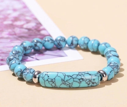 Minimalist Geometric Stainless Steel Natural Stone Polishing Bracelets