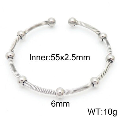 Minimalist Streetwear Solid Color Stainless Steel 18K Gold Plated Bangle In Bulk